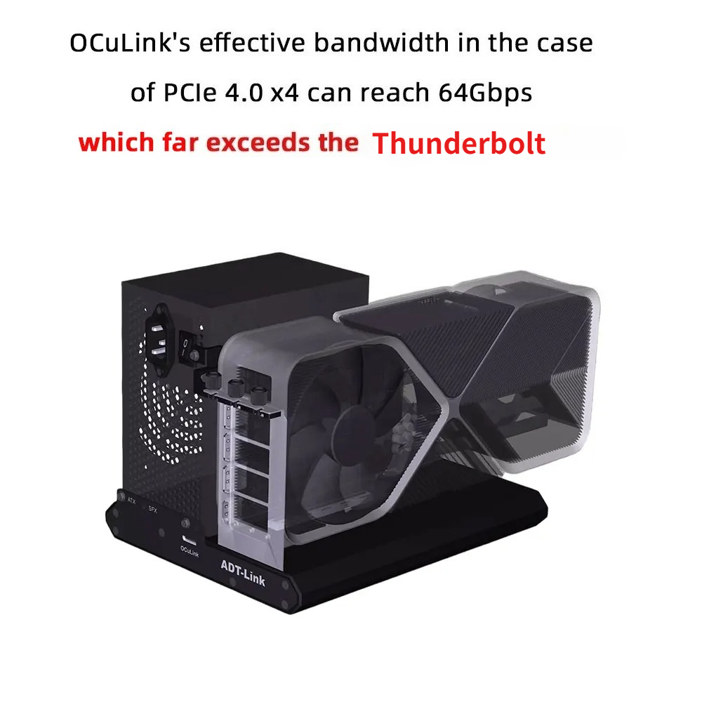 ADT-Link PCIe 4.0X4 64Gbs F9Q  - Oculink Gpu Dock Station のレビューと価格