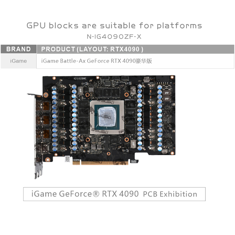 Bykski-カラフルなigame rtx 4090、バトル - Rtx 4090 Water Block Full Cover のレビューと価格